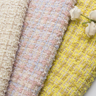 Spring and summer 2022 new gold silk Xiangfeng fabric color wool woolen yarn-dyed fabric women's coat shoes hat