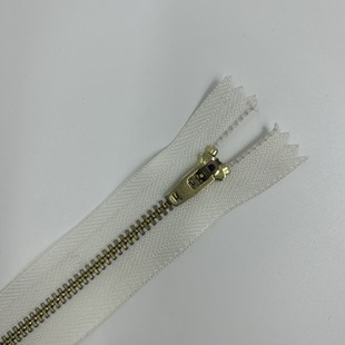 Factory wholesale No. 4 stainless steel zipper Y teeth spring head zipper in stock copper brass bronze jeans pull