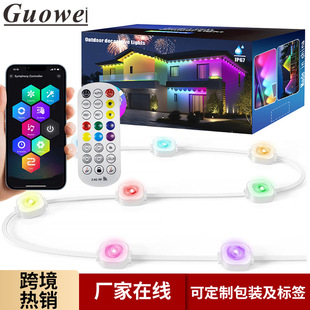 Cross-border explosions smart magic eaves lights wifi bluetooth led voice control running water lights eaves ticker lights decorative lights