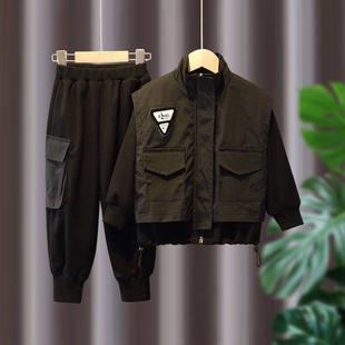 New Korean version of sweater for spring and autumn children's clothing children's fake casual three-piece suit boy's spring clothing fashion autumn and winter