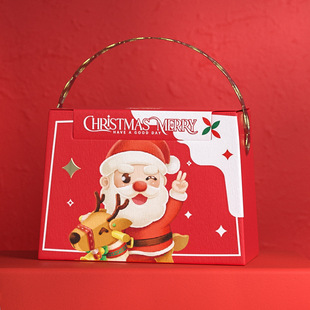 Santa Claus hand box foreign trade Christmas Eve apple candy gift packaging carton gift box in stock wholesale