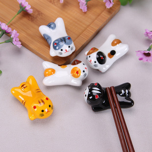 Lucky Cat палочки для еды стойка для котят палочки для еды стойка палочки для еды милый кот стойка ручка стойка котенок Керамические ремесла маленькие украшения