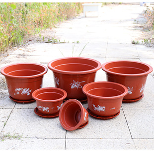 Round Thickened Extra Large Plastic Flower Pot Balcony Indoor Green Rose Strawberry Green Plant Seedling Pot Low Price Postal Delivery to Xu Ping