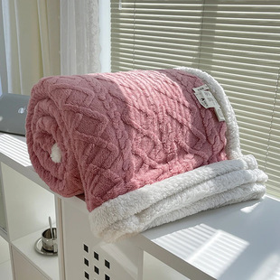 Tower Furong Solid Color Thickened Double Blanket Lamb Fleece Spring and Autumn Leisure Blanket Children's Blanket Single and Double Adult Blanket Wholesale