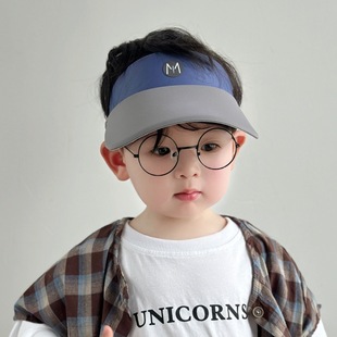 Color block children's sun hat sports outdoor leisure sun hat for boys and girls summer empty top baby sun hat