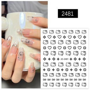 Popular HelloKitty nail stickers cartoon KT cat cute star Kitty Cat nail stickers small decorations