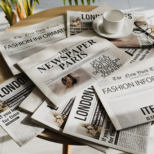 English Newspaper Commercial Photography Shooting Street ins Clapping Hands with Decorative Photography Background Paper Shooting Props Ornaments