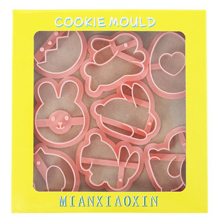Easter biscuit mold E 8-piece cartoon rabbit chicken Easter egg cookie cutting mold fondant baking mold
