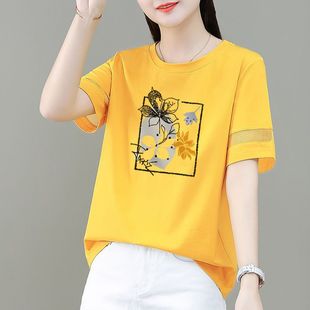 Белая футболка из чистого хлопка, Женская свободная модная футболка с короткими рукавами, Новинка лета 2024, Повседневная универсальная тонкая майка