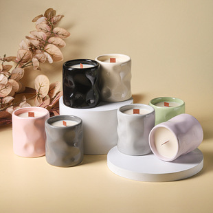 Cross-Border Hot Selling Creative Hand-Kneaded Ceramic Cup Aromatherapy Candle Cup Niche Fragrance Gift Pen Holder Storage Makeup Brush Bucket