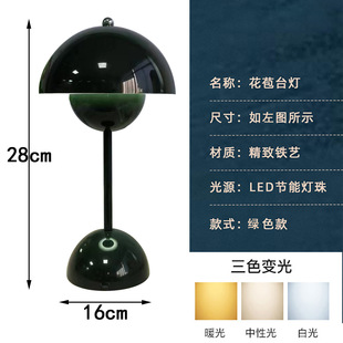 Cross-border Nordic Denmark Bud Lamp Bedroom Decorative Bedside Small Table Lamp Light Luxury High-end Atmosphere Night Light