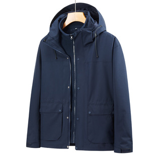 Outdoor jacket men's and women's three-in-one two-piece detachable fleece-lined windproof waterproof mountaineering work clothes