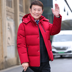 2023 Winter New down jacket middle-aged and elderly men's white duck down warm casual winter coat dad coat