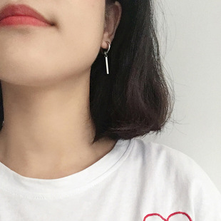 Titanium Steel Earrings Distinctive Stainless Steel Earrings Earrings Earrings Men's Ear Ring Simple Japanese and Korean Ear Clip Women's European and American Circle Trendy