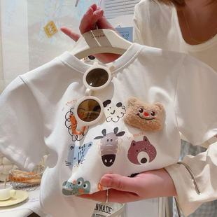 2025 Summer New Children's Casual Cartoon Printing Double Yarn Pure Cotton Short Sleeve Popular Internet Hot