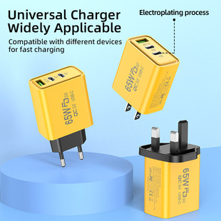 Cross-border 65W mobile phone charger 2PD USB multi-port charging head Type-c US regulations European regulations British regulations fast charger
