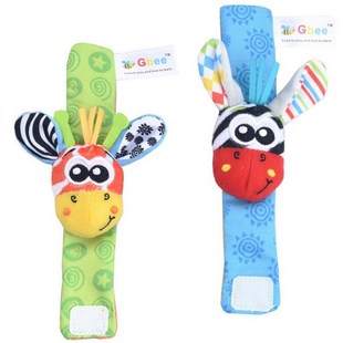 2023gbee lion animal baby wrist rattle plush rattle socks set baby early education toys