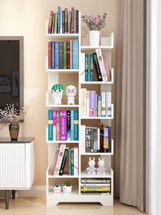 Simple Children's Bookshelf Floor Storage Rack Integrated Wall Bookcase Living Room Desk Picture Book Reading Rack