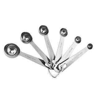 Household stainless steel measuring cup 6-piece set with scale measuring spoon measuring cup suit baking measuring spoon seasoning measuring tool