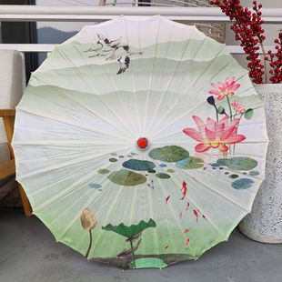 Wholesale Chinese style printing ceiling decoration oil paper umbrella catwalk dance performance props antique craft umbrella silk umbrella