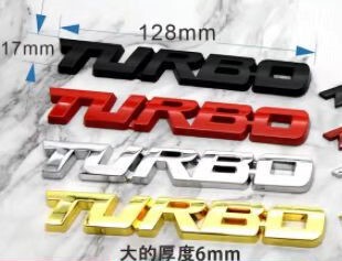 A generation of turbocharged TURBO car stickers 3D three-dimensional metal body stickers leaf side stickers