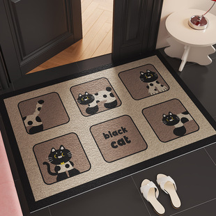 Entrance Floor Mat Household Entrance Floor Mat Cutting Silk Ring Soil Rubbing Non-Slip Floor Mat Dirt-Resistant Insole for Entrance