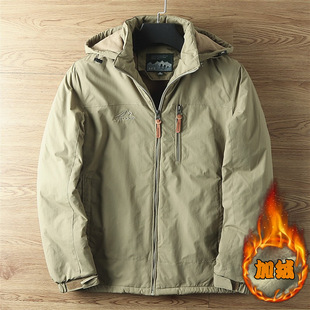 Cross-border New Men's Outdoor Casual fleece-lined Thickened Workwear Jacket Windproof Waterproof Outdoor Mountaineering Suit