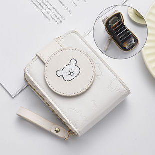 2025 new cartoon line puppy large capacity card wallet cute anti-theft brush storage change all-in-one bag
