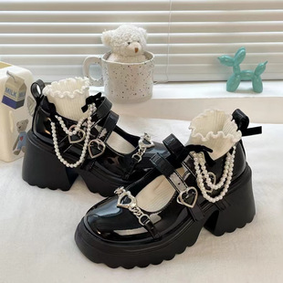 Retro British Style French Style Leather Shoes Women's 2024 Autumn New Single-layer Shoes Fairy Women's Shoes with Thick Sole Mary Jane Women's Shoes