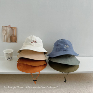 Japanese style solid color sun hat children's quick-drying fisherman hat Korean style spring and summer outdoor baby travel sun hat