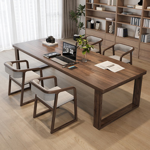 High-grade South American Black Walnut Living Room Large Long Desk Household Modern Moebien Workbench Dining Desk Integrated