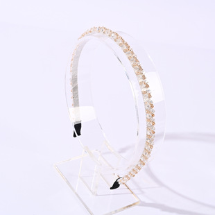 2023 Spring Korean Color Crystal Headband Sweet Cool Girl Style All-match Rhinestone Pressure Anti-slip Headband Hair Accessories