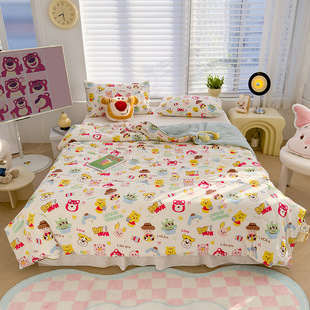 Class A Maternal and Infant Grade Pure Cotton Summer Quilt Cartoon Fresh Washed Cotton Summer Air Conditioning Quilt Single Double Children's Summer Quilt