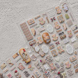 Tomoni embossed nail art stickers ins explosive Japanese stationery retro nail stickers newspaper fragments stickers
