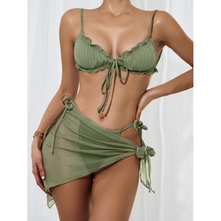 Swimsuit Women 2024 New Summer Sexy Bikini suit Slim Belly Covering Hot Spring Ear Edge Beach suit Women