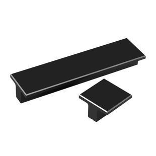 Rectangular Black Handle Square Modern Minimalist Wardrobe Kitchen Cabinet Handle Cabinet Door Drawer Handle