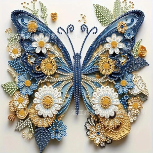 New Cartoon Cat DIY Diamond Painting Butterfly Cute Cat Full Round Diamond Living Room Decoration Cartoon Diamond Painting