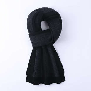 100 Pure Wool Men's Scarf Autumn and Winter Men's Winter Warm Thickened Wool Scarf for Gifts