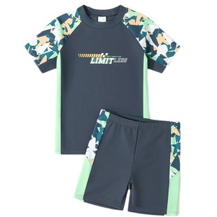 Children's Swimwear Boys New Split Swimwear Boys' Big Children Sun Protection Professional Training Swimming Trunks suit Wholesale