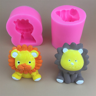 Cartoon Three-dimensional Lion Silicone Mold Gypsum Gum Dropping Aromatherapy Candle Mold Lion Shape Chocolate Cake Mold