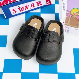 Girls' New Style Baotou Slippers Summer Korean Style Foreign Style Comfortable Non-slip Small and Medium-sized Children's Baby Half Slippers Men's Indoor Shoes