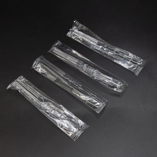 Fruit Fork Disposable Independent Packaging Plastic Transparent Bamboo Fork Dessert Picnic Household Fruit Fork Wholesale