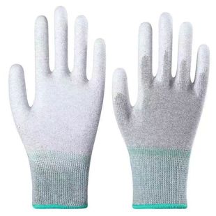 PU coated palm gloves white nylon coated finger gloves dust-free electronic factory anti-static coating labor protection gloves wholesale