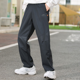Boys' Outdoor Pants Teenagers Mountaineering Pants Windproof Warm Rushant Pants Loose Children's Soft Shell Pants for Large Children