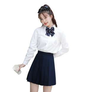 Jk Uniform Pleated Skirt Short Skirt College Style High Waist A- Line Skirt Full Set Japanese Student School Uniform Class Uniform suit
