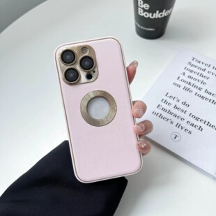 Solid color goggles anti-fall CD texture plain leather missing label for Apple 13/14Pro/14Pro Max light luxury protective cover