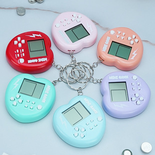 Cross-border Mini Game Console Handheld Heart Peach Type Digital Game Console Hang-up Keychain Toy