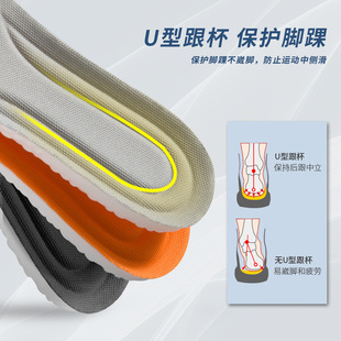 boost drooping feeling men's and women's super soft PU sports running shock-absorbing soft basketball military training insole manufacturer