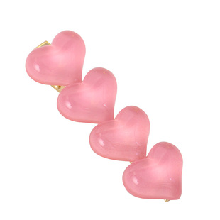 Girls Sweet Beauty Peach Heart Jelly Розовый прозрачный утиный клип летом минималистичный студенческий аксессуары для волос