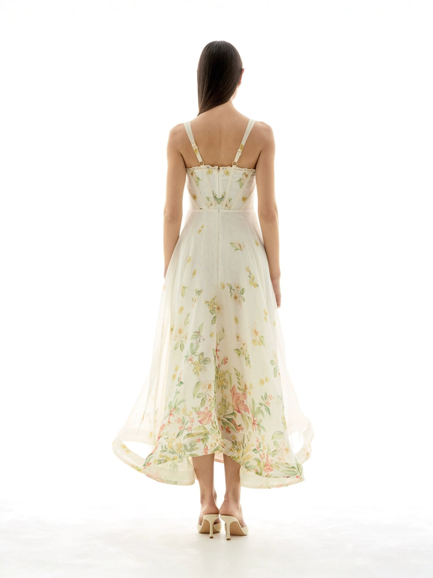 Elegant and vintage style with a European and American flair, 2026 summer new printed waist-cinching slimming fashion vacation slip dress for women